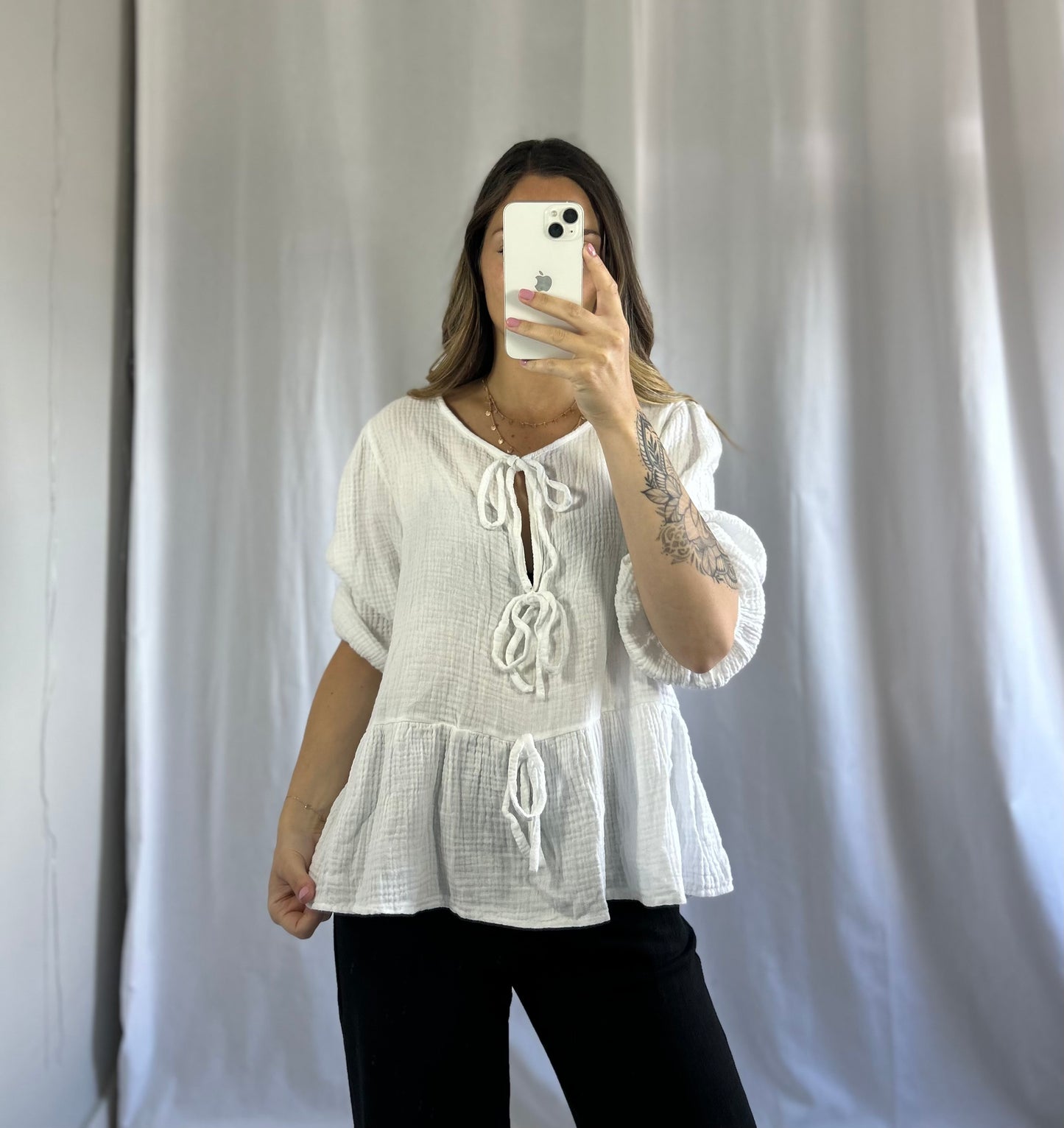 BLOUSE LÉANE - BLANC