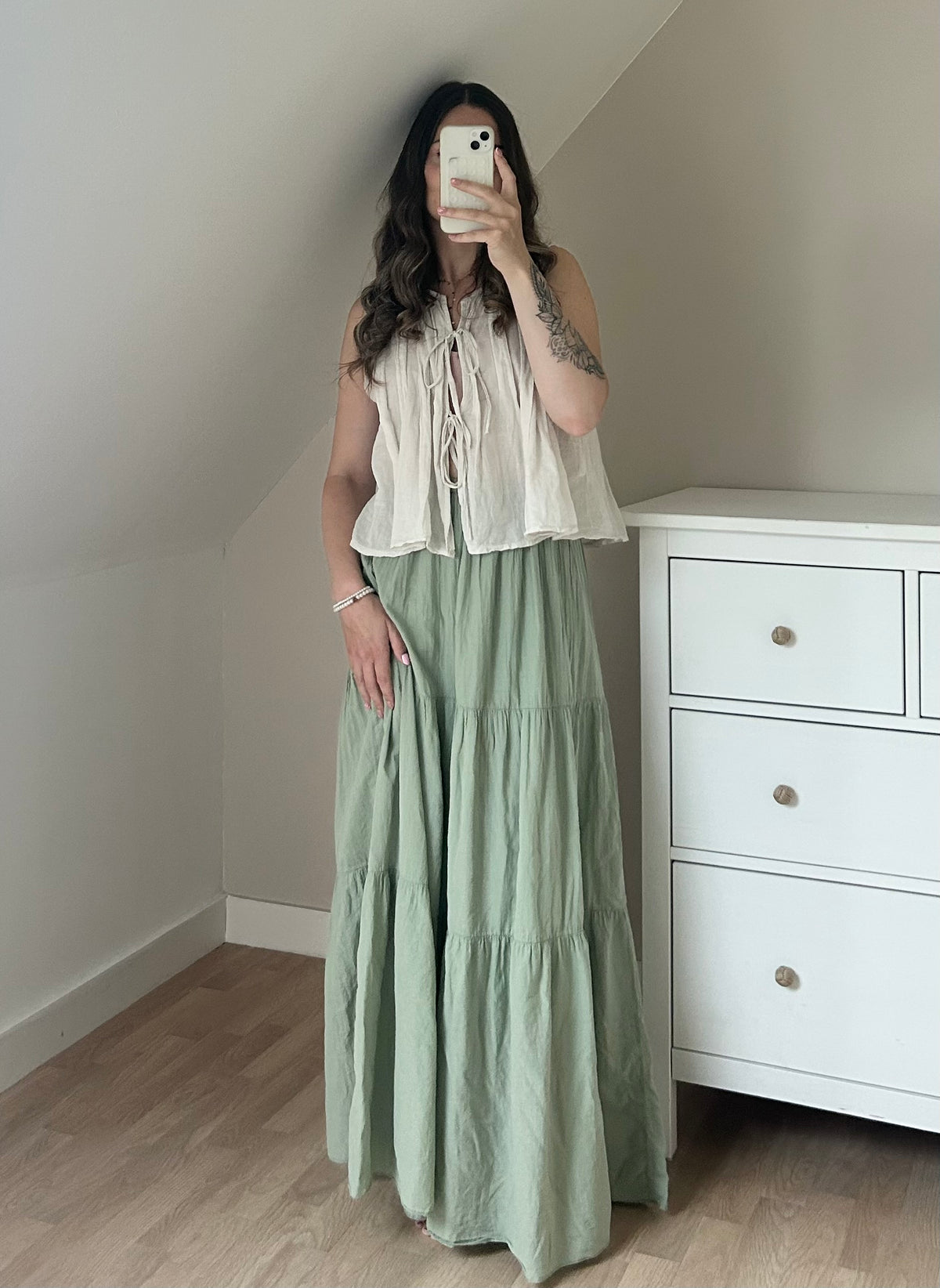 JUPE LONGUE CAROLE - VERT