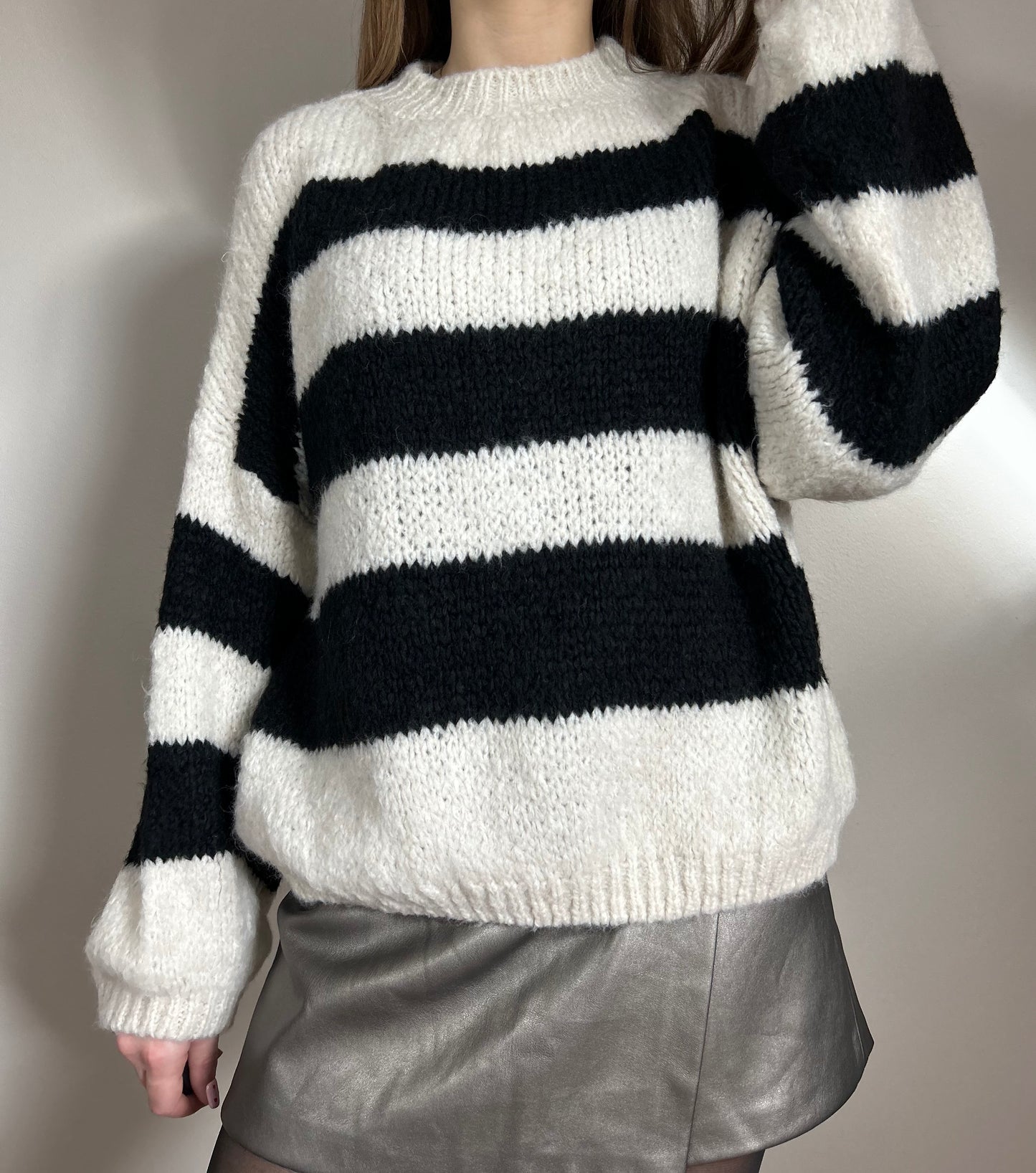 PULL ANAÉ - RAYÉ NOIR ET BLANC