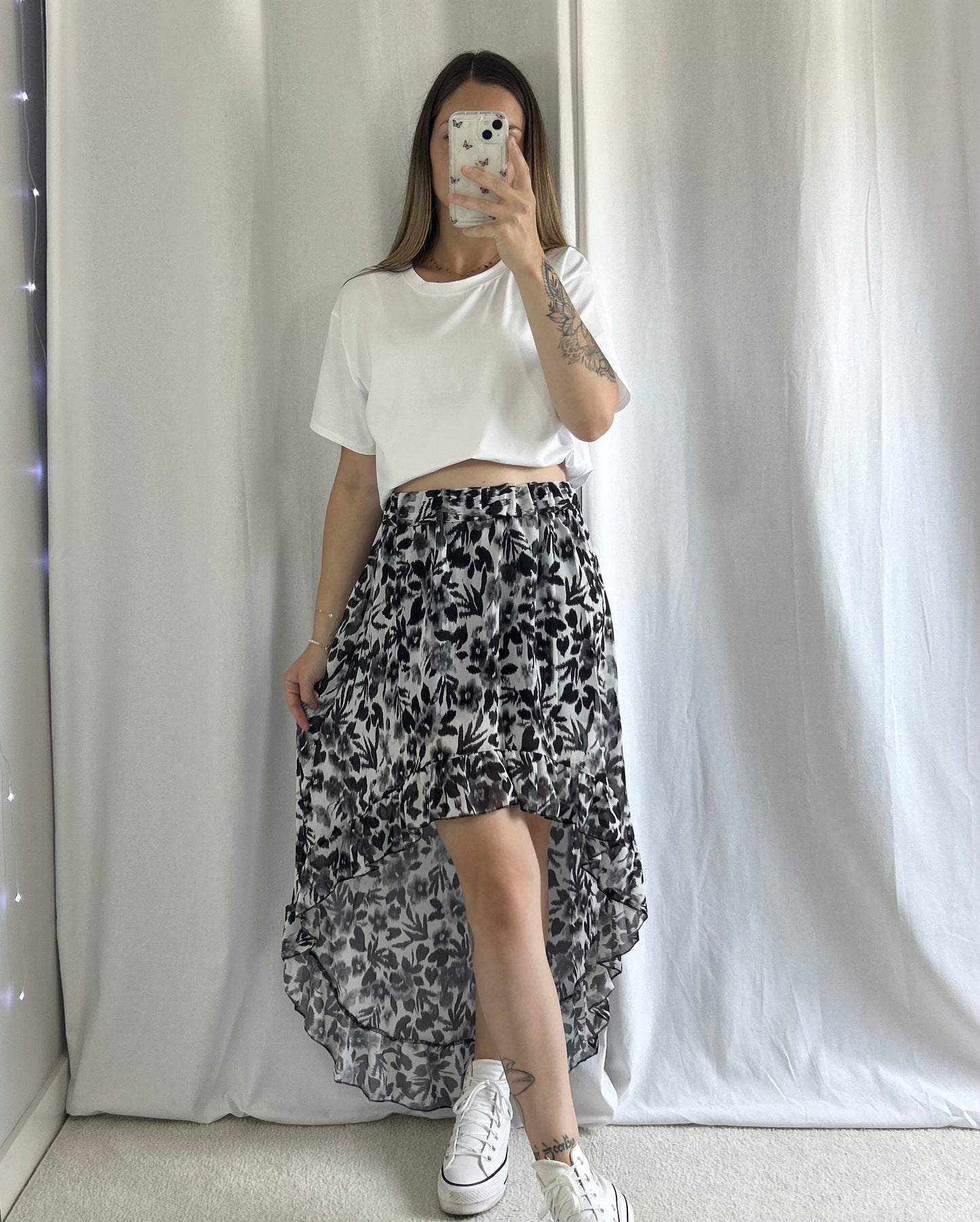 JUPE LUNA - FLEUR NOIR