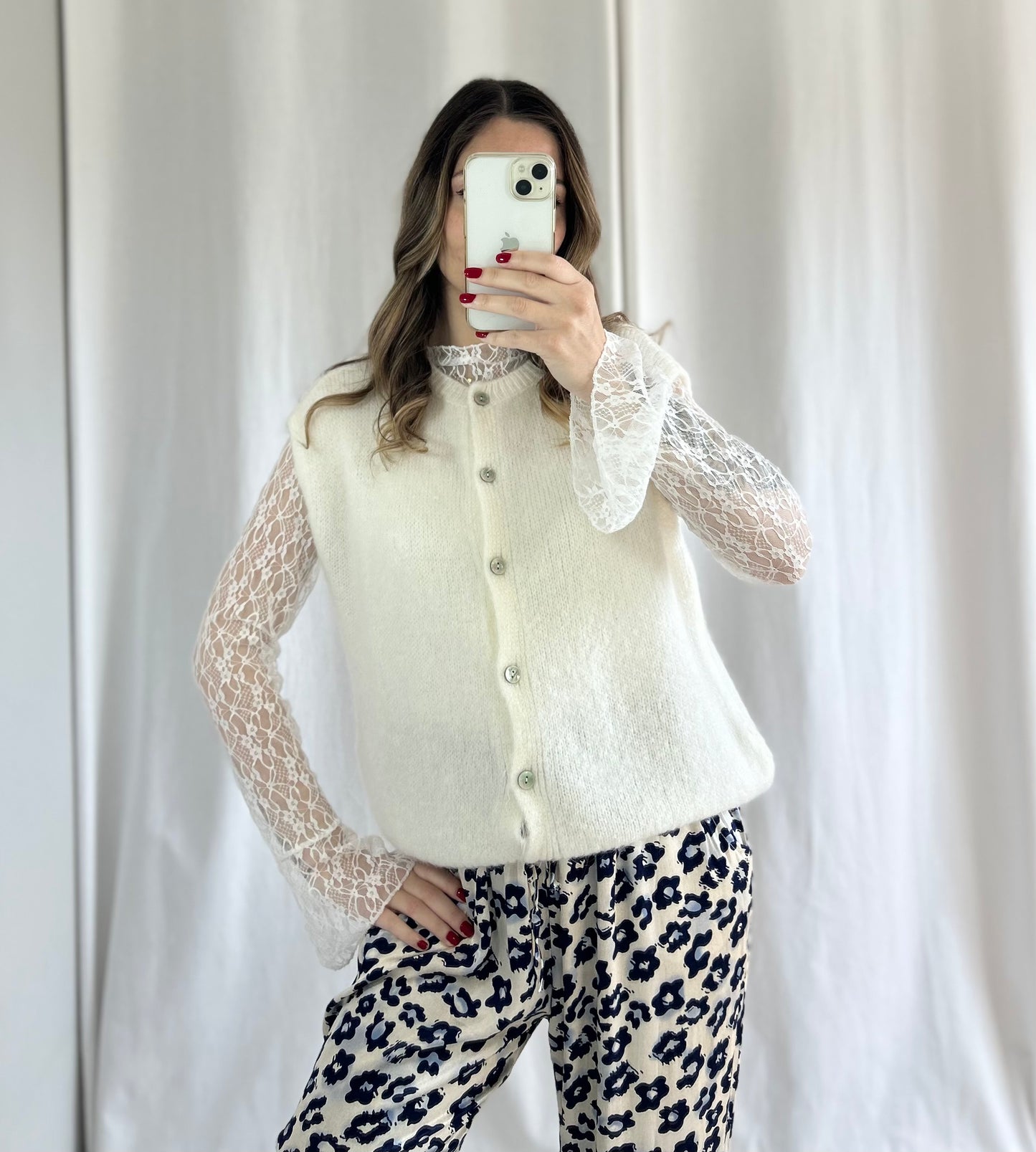 PULL SANS MANCHES ÉLIA - BLANC