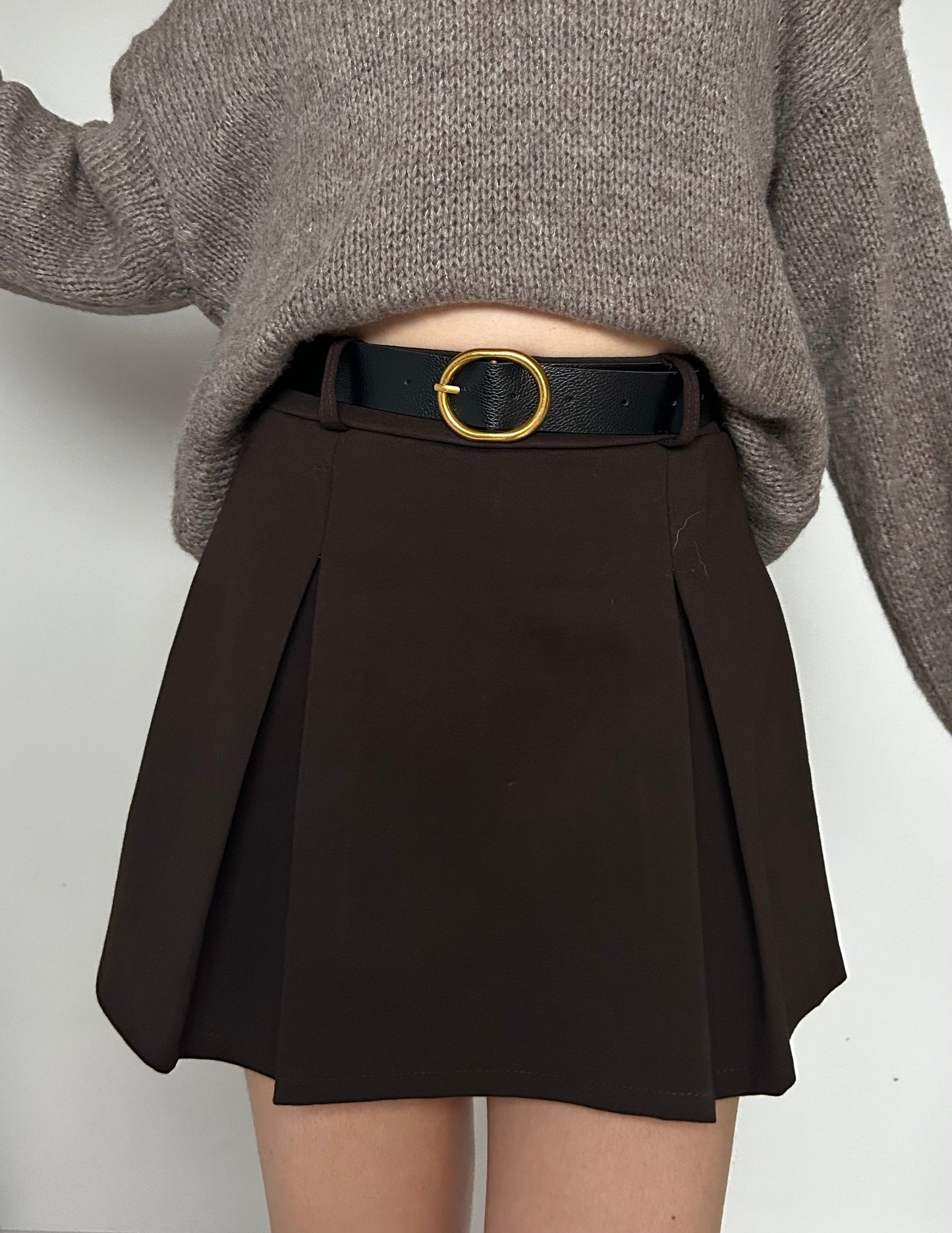 JUPE-SHORT MONA - MARRON