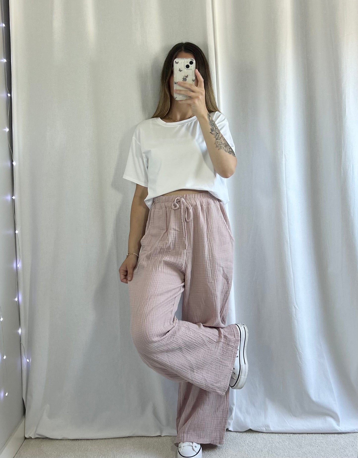 PANTALON GAZE - ROSE