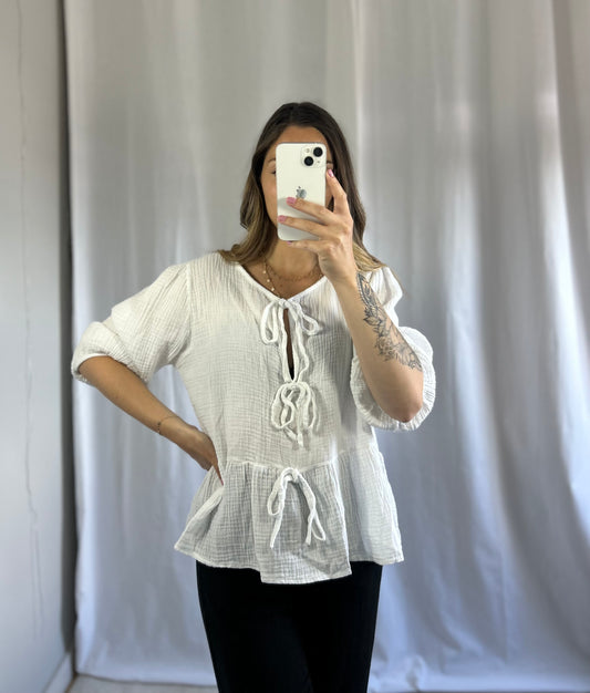 BLOUSE LÉANE - BLANC