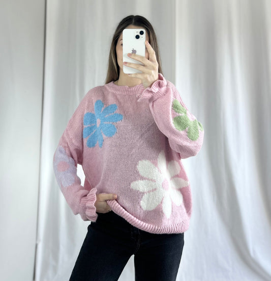 PULL FLEURS - ROSE