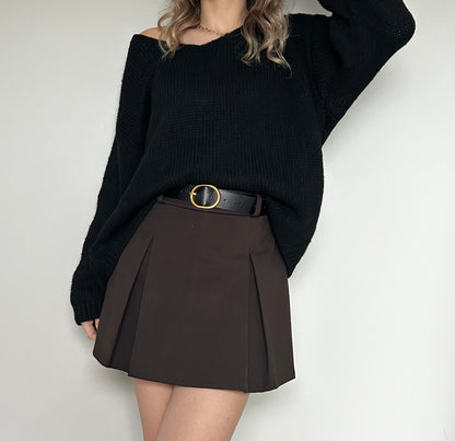 JUPE-SHORT MONA - MARRON