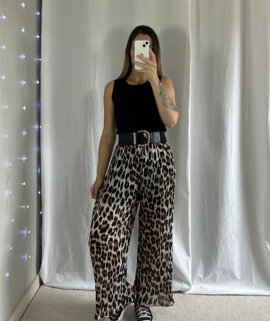 PANTALON ARYA - LÉOPARD MARRON