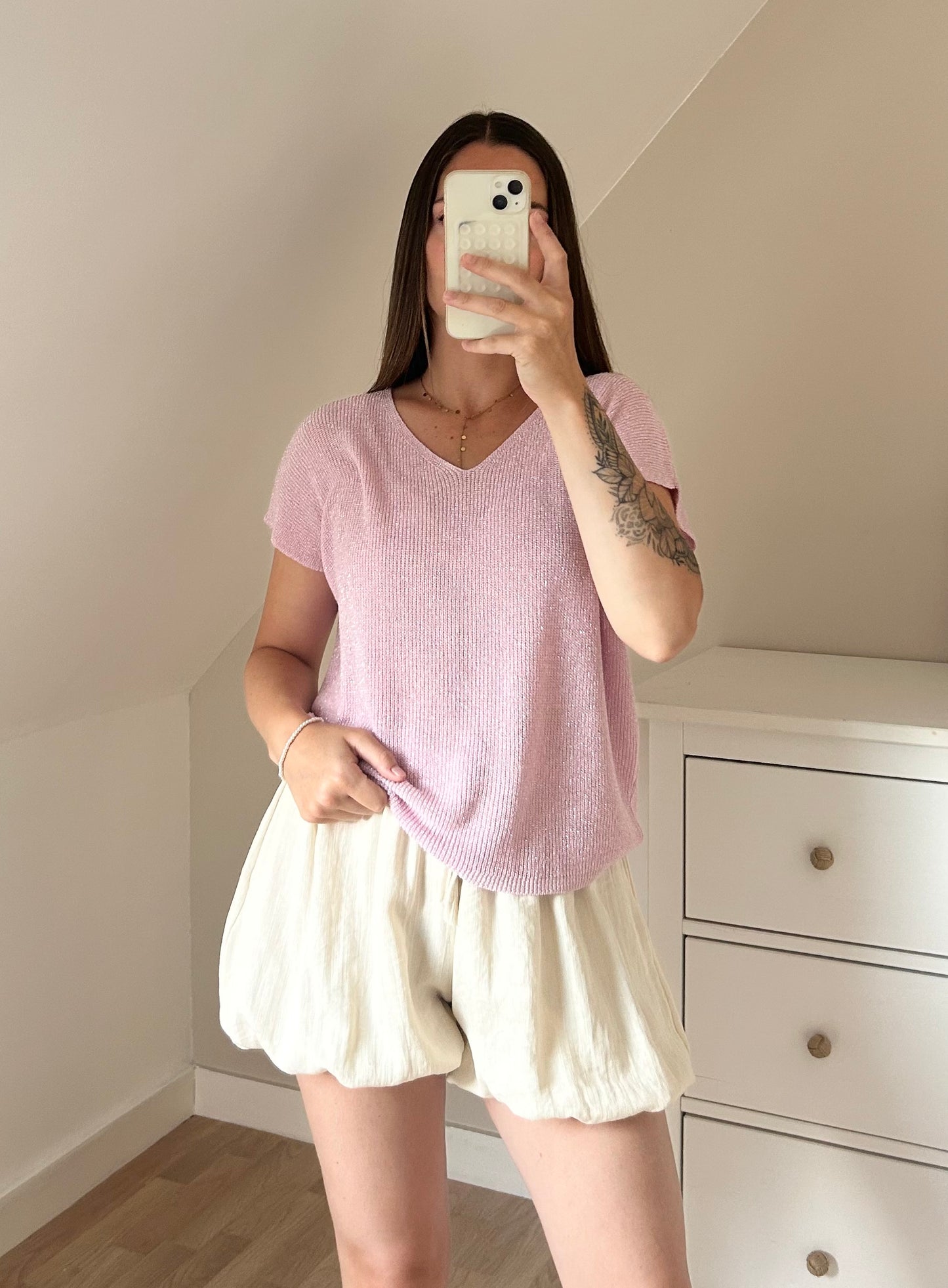 HAUT PAILLETÉ - ROSE