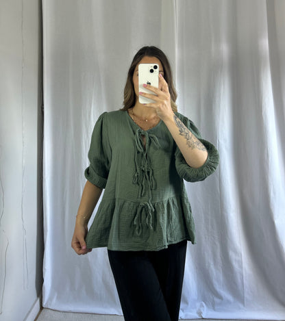 BLOUSE LÉANE - KAKI