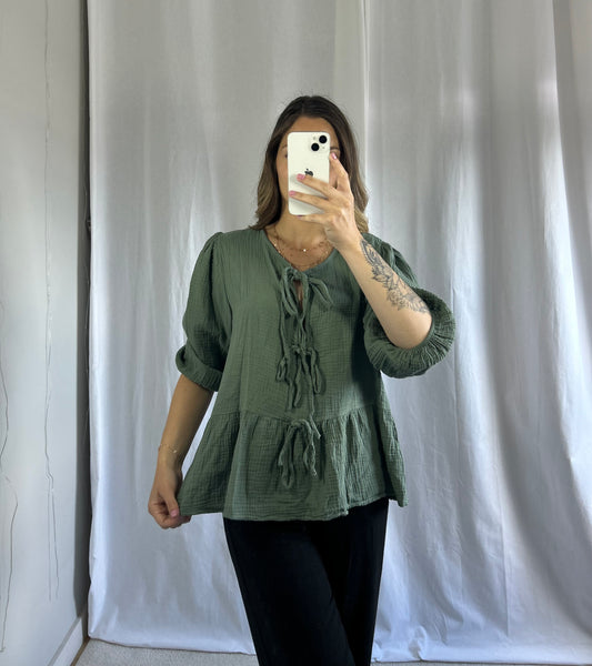 BLOUSE LÉANE - KAKI