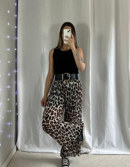 PANTALON ARYA - LÉOPARD MARRON