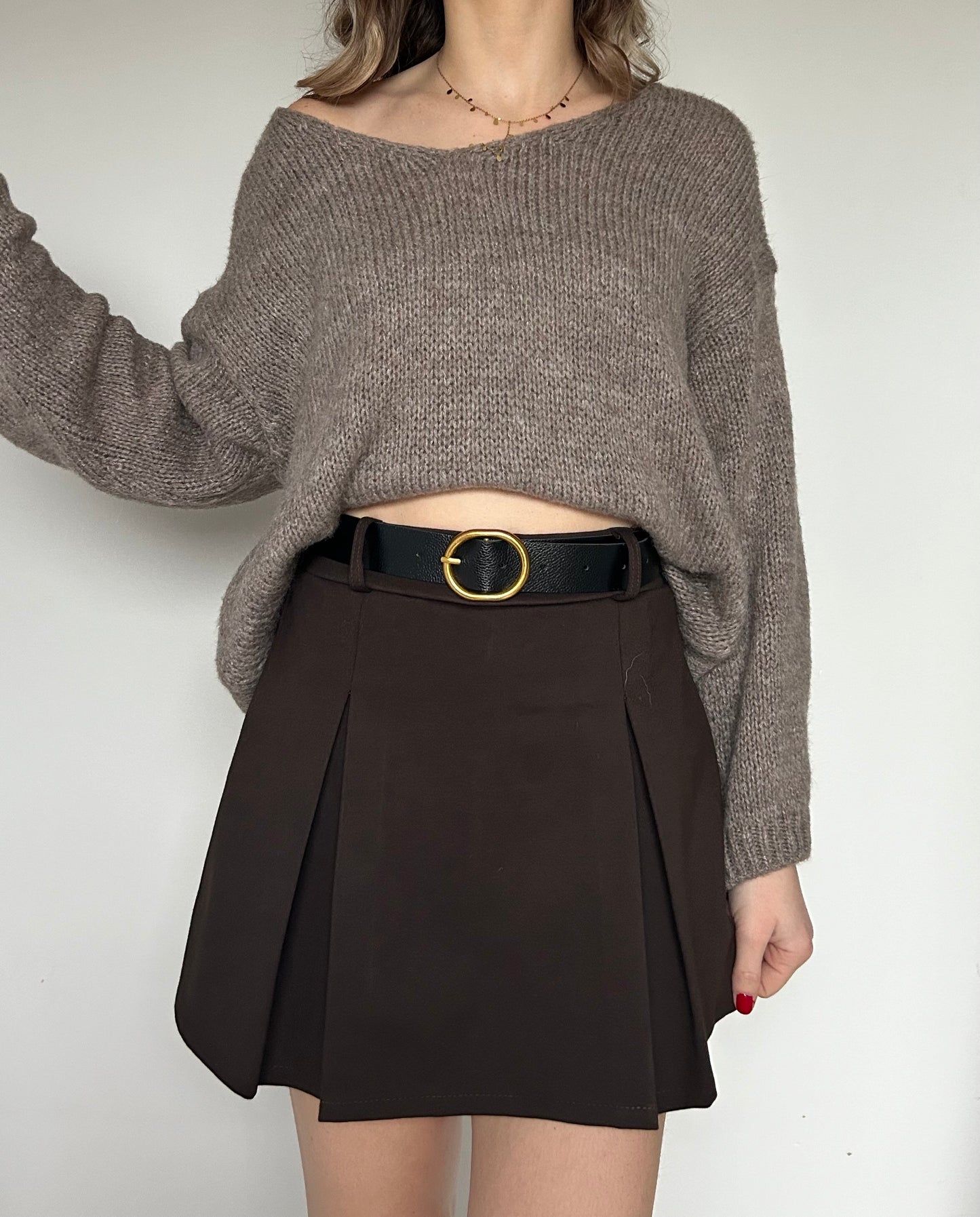 JUPE-SHORT MONA - MARRON