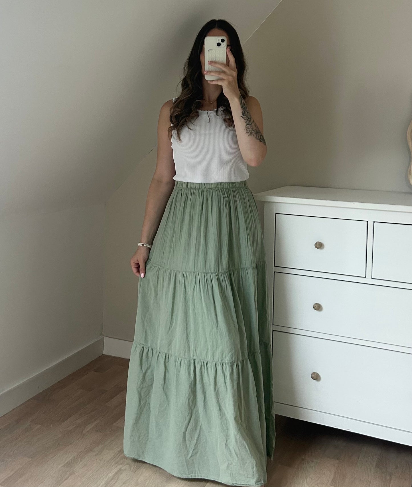 JUPE LONGUE CAROLE - VERT