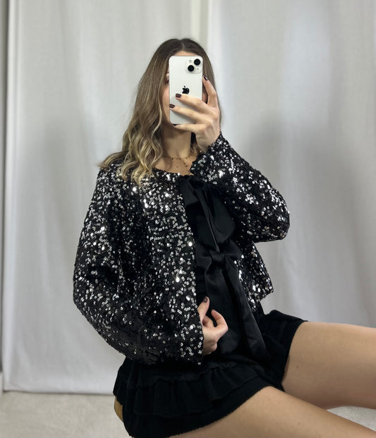 BLOUSE NOEUD ARGENTÉ