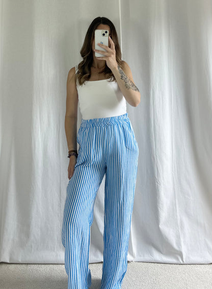 PANTALON GAZE - RAYÉ BLEU